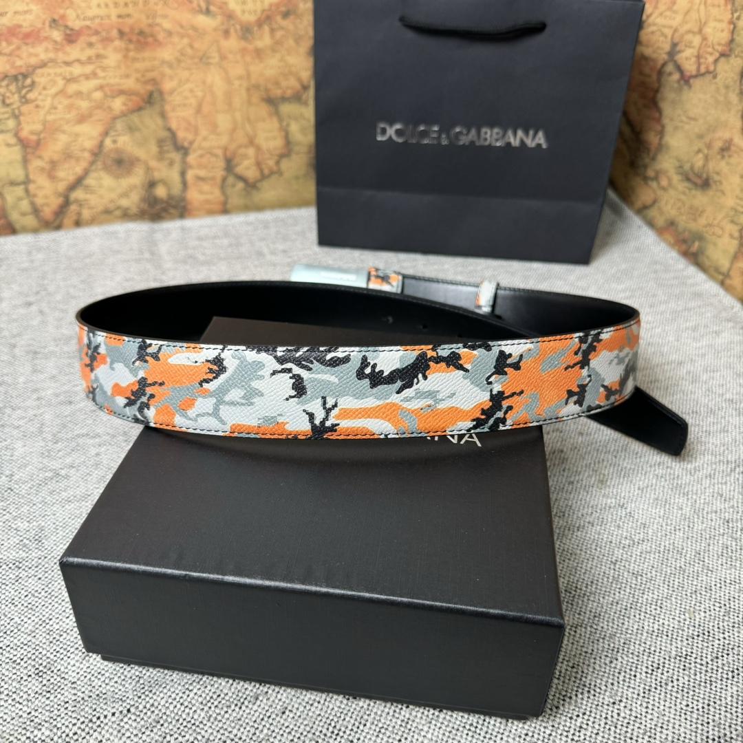 Dolce & Gabbana Camouflage-print Leather Belt - DopestKickz