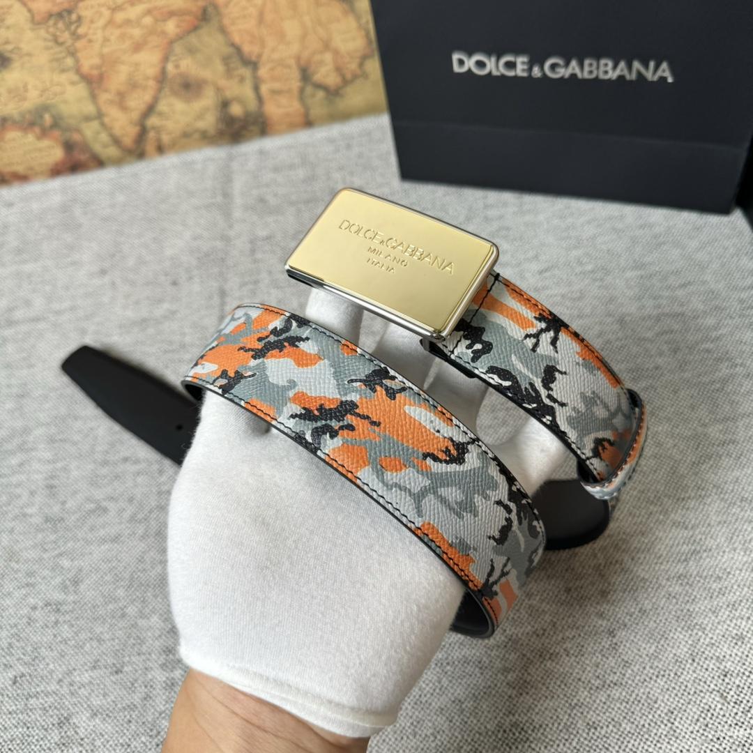 Dolce & Gabbana Camouflage-print Leather Belt - DopestKickz