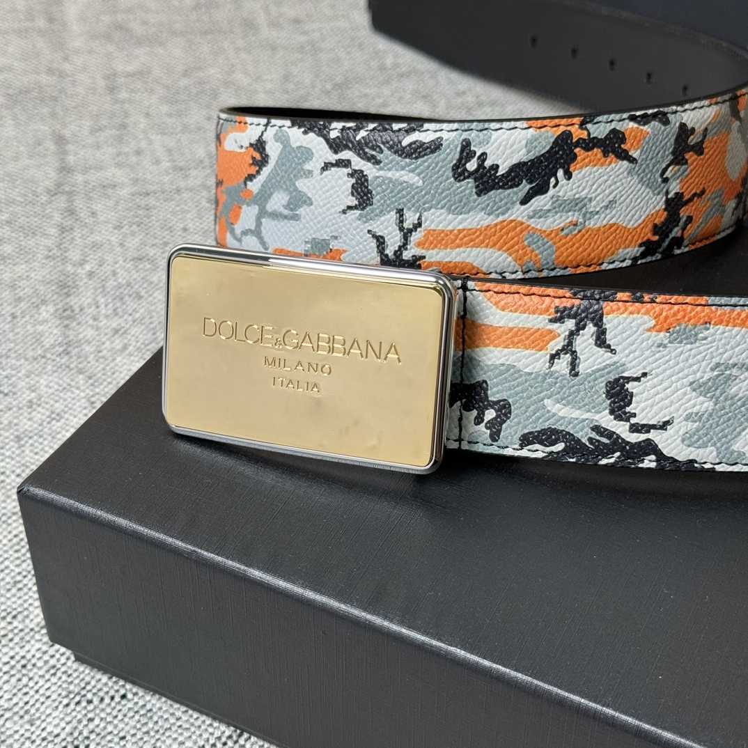 Dolce & Gabbana Camouflage-print Leather Belt - DopestKickz