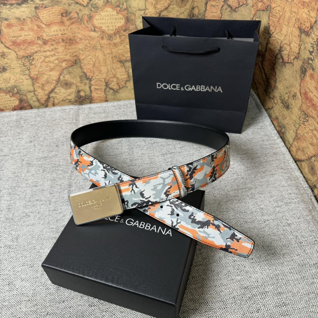 Dolce & Gabbana Camouflage-print Leather Belt - DopestKickz