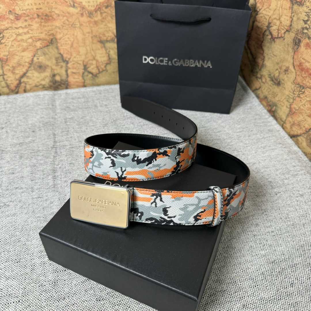 Dolce & Gabbana Camouflage-print Leather Belt - DopestKickz