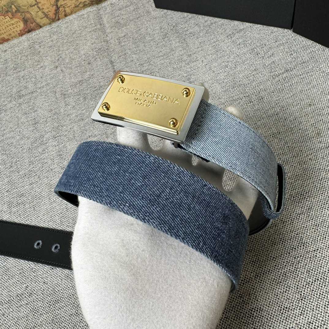 Dolce & Gabbana Denim Belt With Branded Tag - DopestKickz
