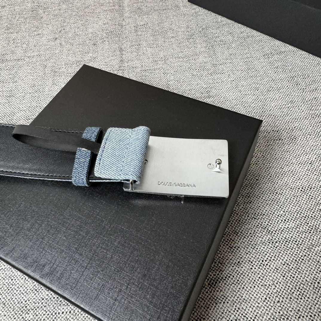 Dolce & Gabbana Denim Belt With Branded Tag - DopestKickz