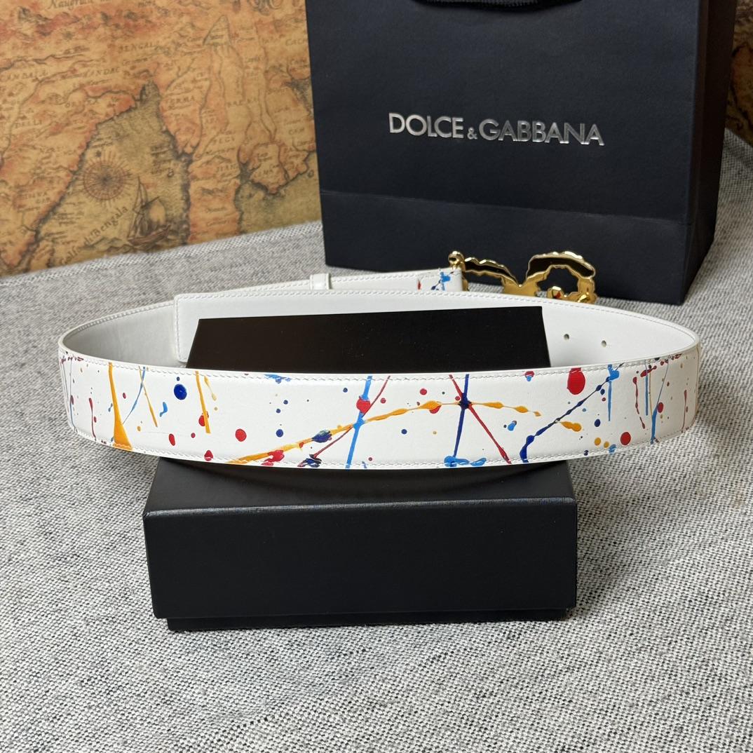 Dolce & Gabbana Abstract-print Buckle Belt - DopestKickz
