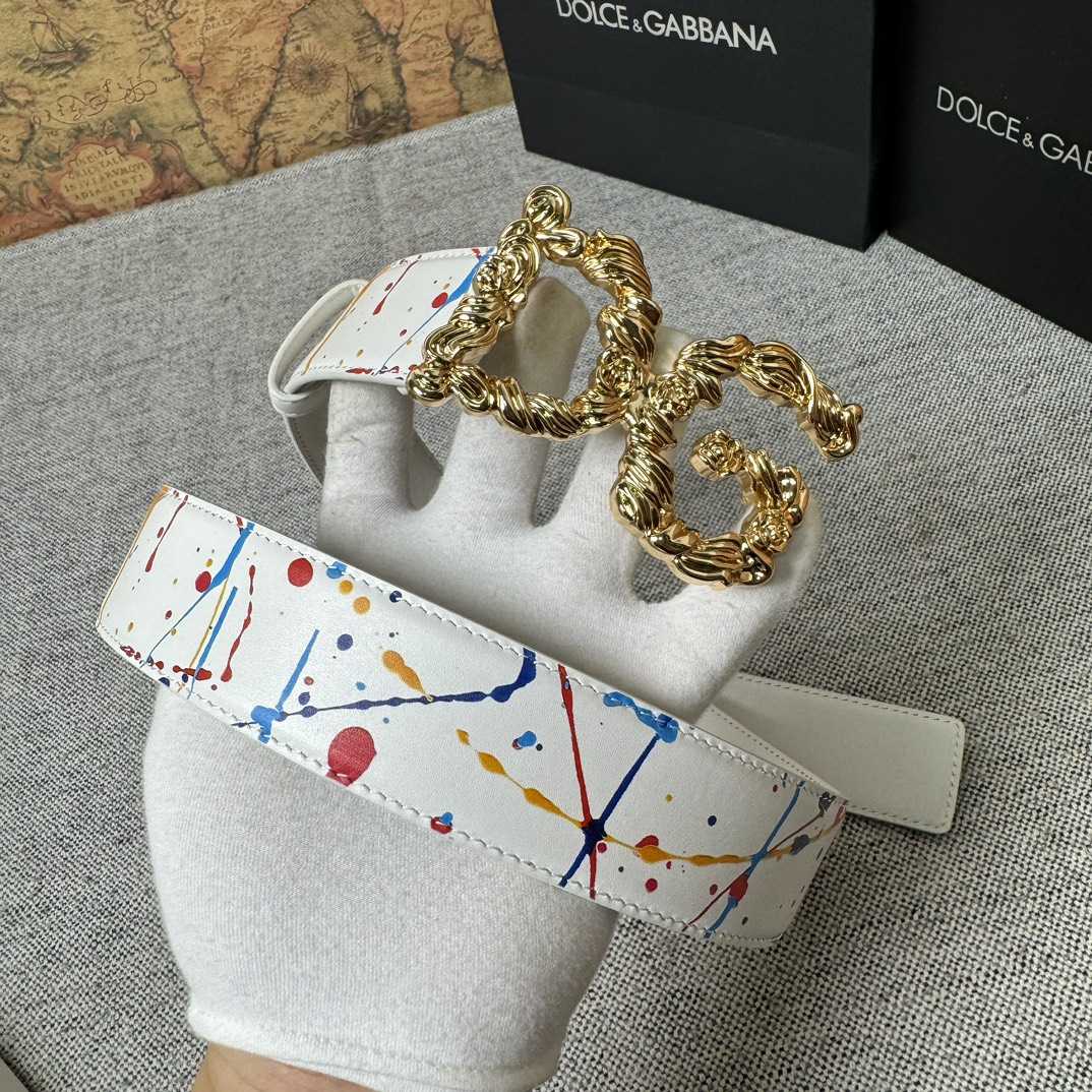 Dolce & Gabbana Abstract-print Buckle Belt - DopestKickz