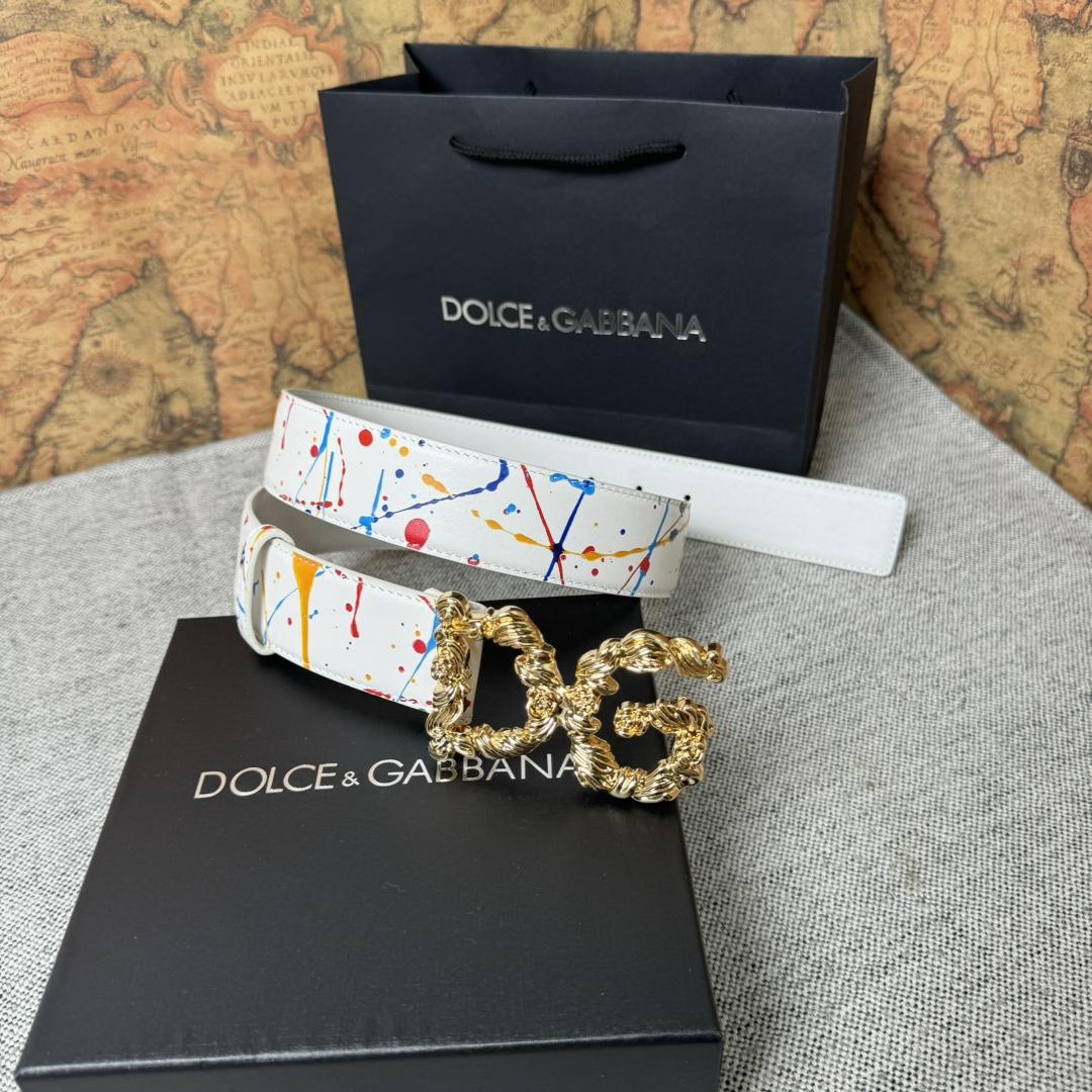 Dolce & Gabbana Abstract-print Buckle Belt - DopestKickz