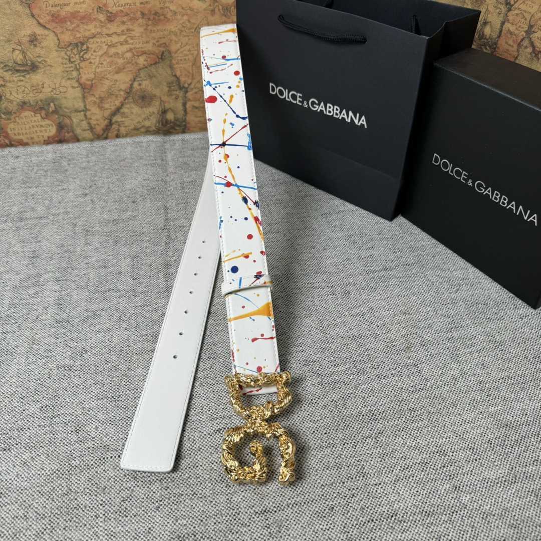 Dolce & Gabbana Abstract-print Buckle Belt - DopestKickz
