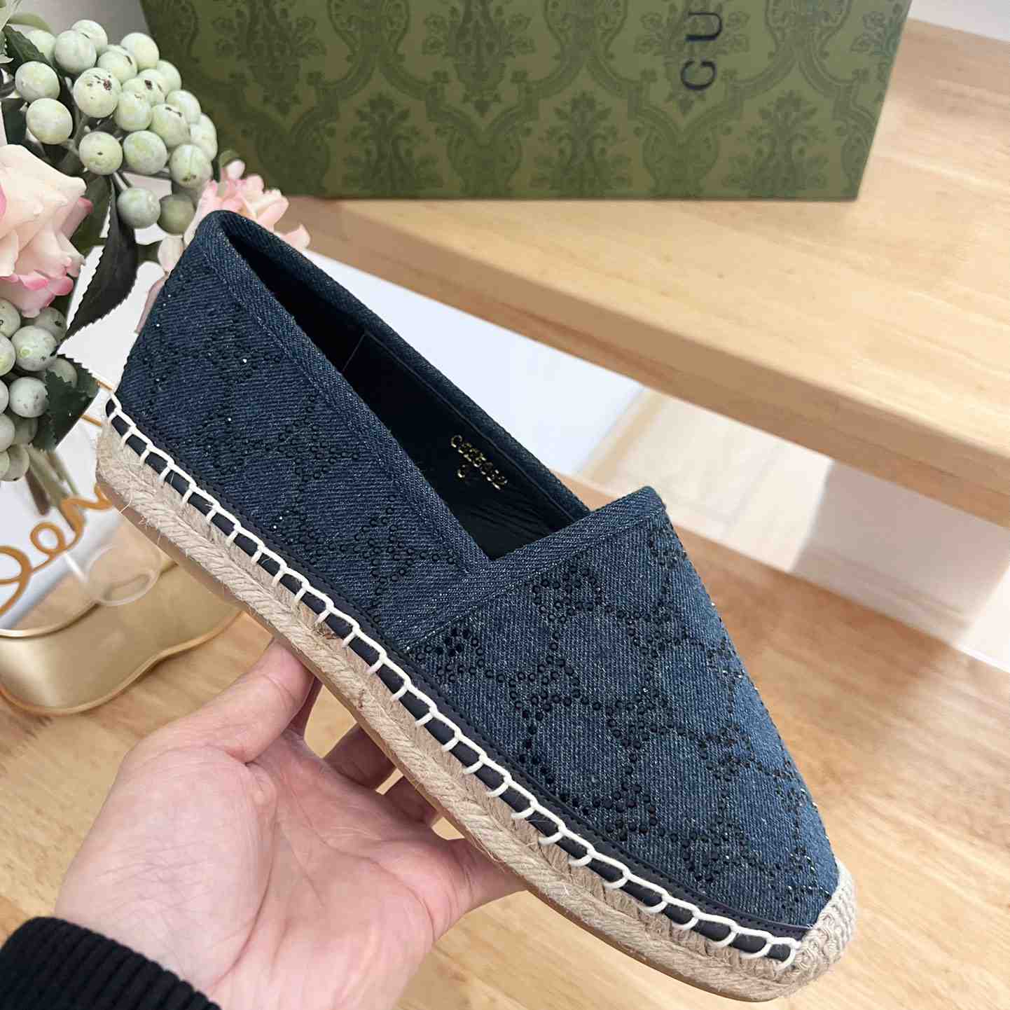 Gucci Women's Espadrille With GG Crystals - DopestKickz