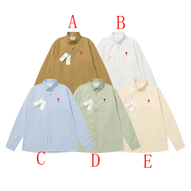 Ami Paris Button Down Ami De Coeur Oxford Shirt - DopestKickz