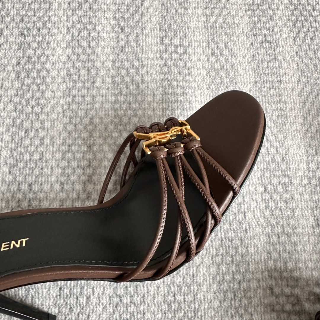 Saint Laurent Babylone Sandals In Smooth Leather - DopestKickz