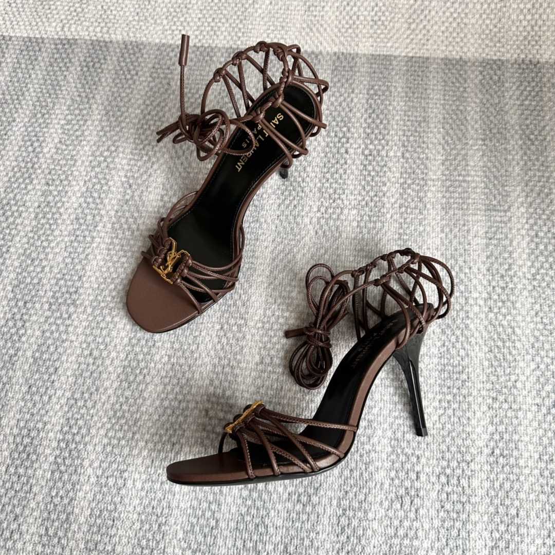 Saint Laurent Babylone Sandals In Smooth Leather - DopestKickz