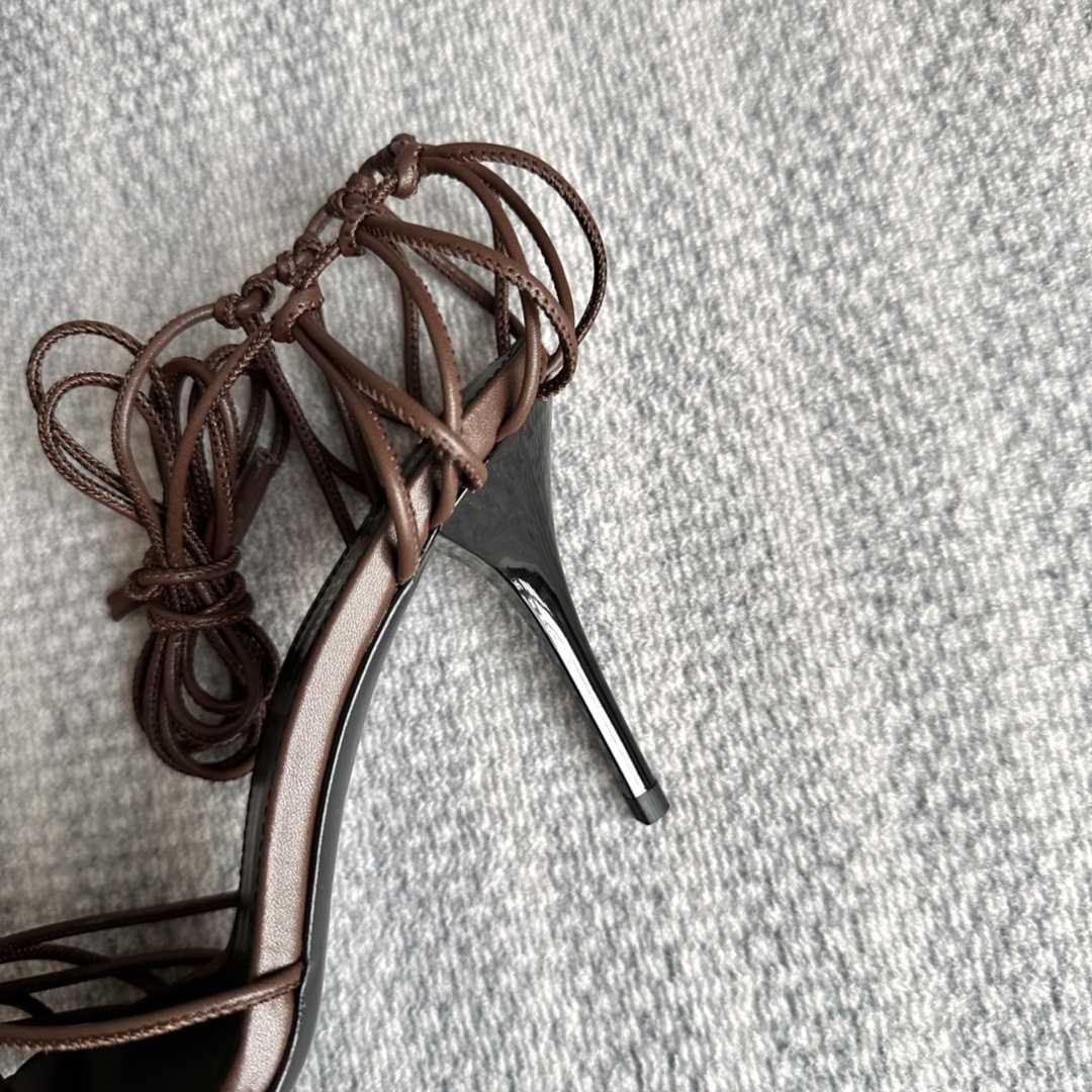 Saint Laurent Babylone Sandals In Smooth Leather - DopestKickz