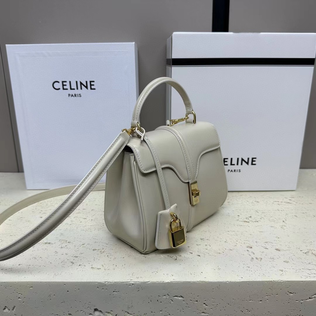 Celine Small 16 Bag In Satinated Calfskin  (17.5-14-7cm) - DopestKickz