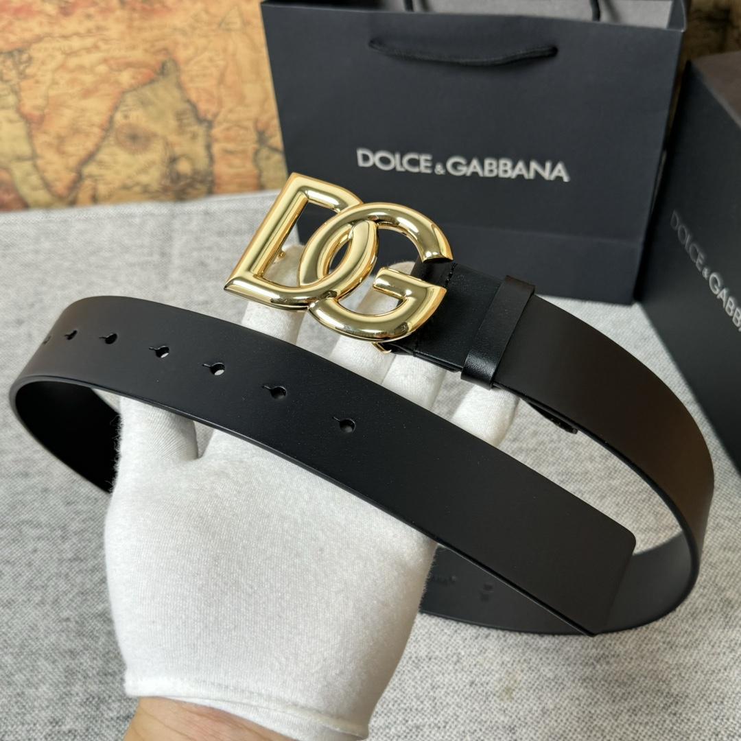 Dolce & Gabbana DG Logo-buckle Leather Belt   40mm - DopestKickz