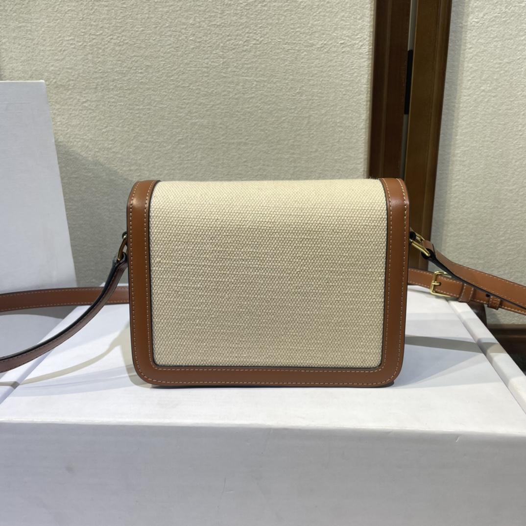 Celine Teen Triomphe Bag In Textile And Calfskin - DopestKickz