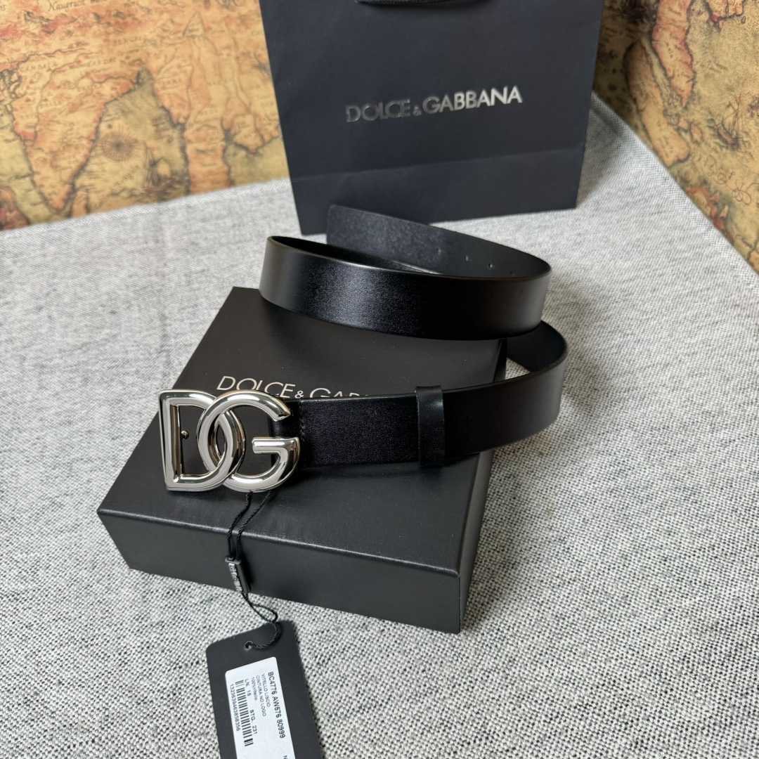 Dolce & Gabbana DG Logo-buckle Leather Belt   35mm - DopestKickz