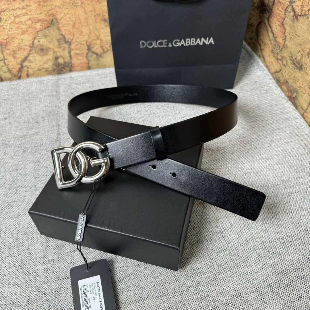 Dolce & Gabbana DG Logo-buckle Leather Belt   35mm - DopestKickz