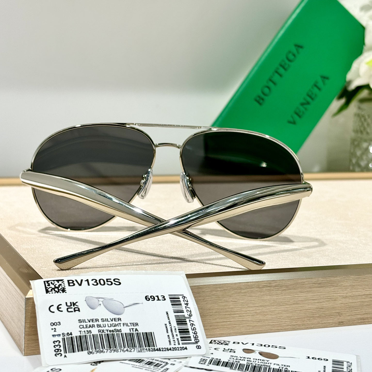 Bottega Veneta Sardine Aviator Sunglasses   BV1305S - DopestKickz