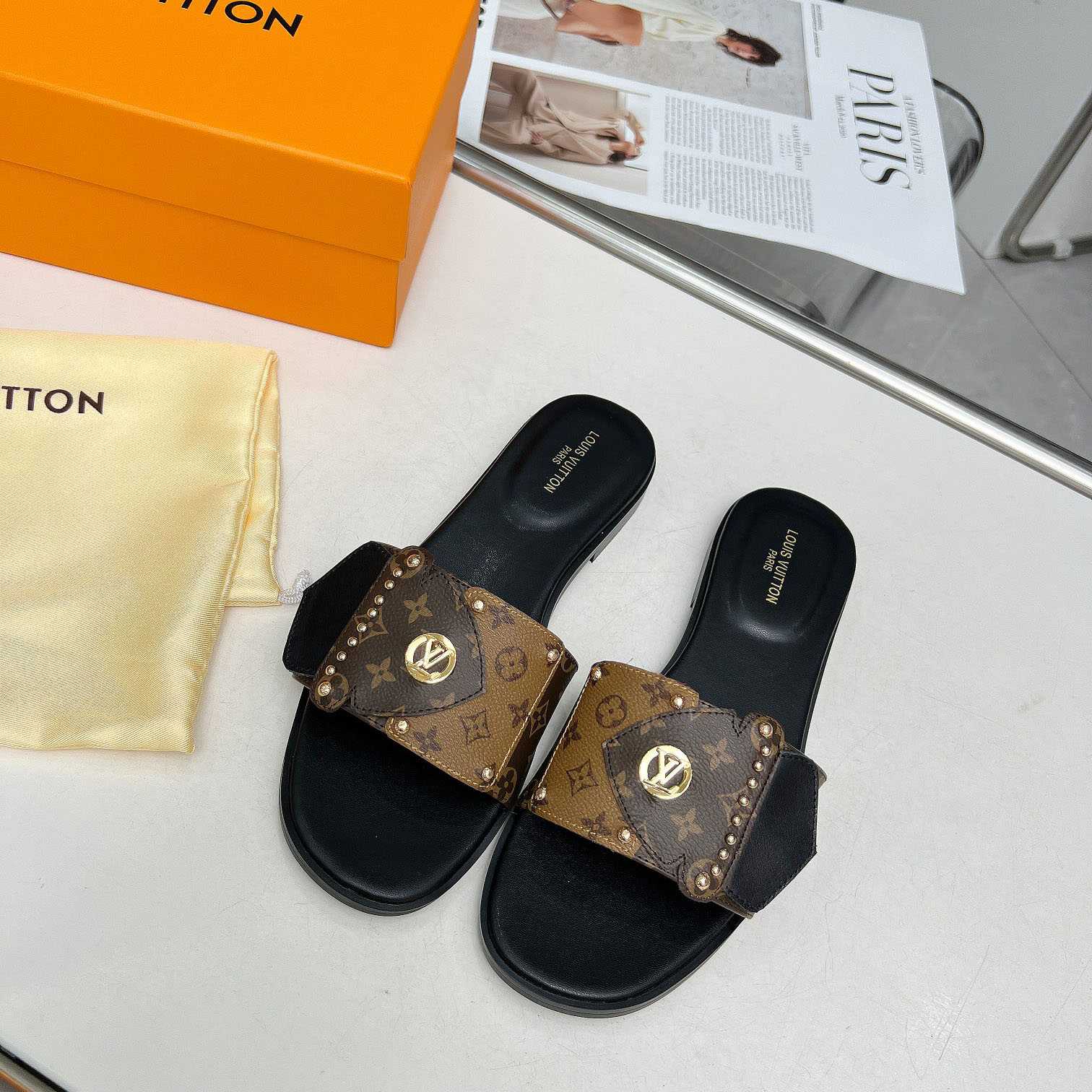 Louis Vuitton LV Frame Flat Mule   1ACXGE - DopestKickz