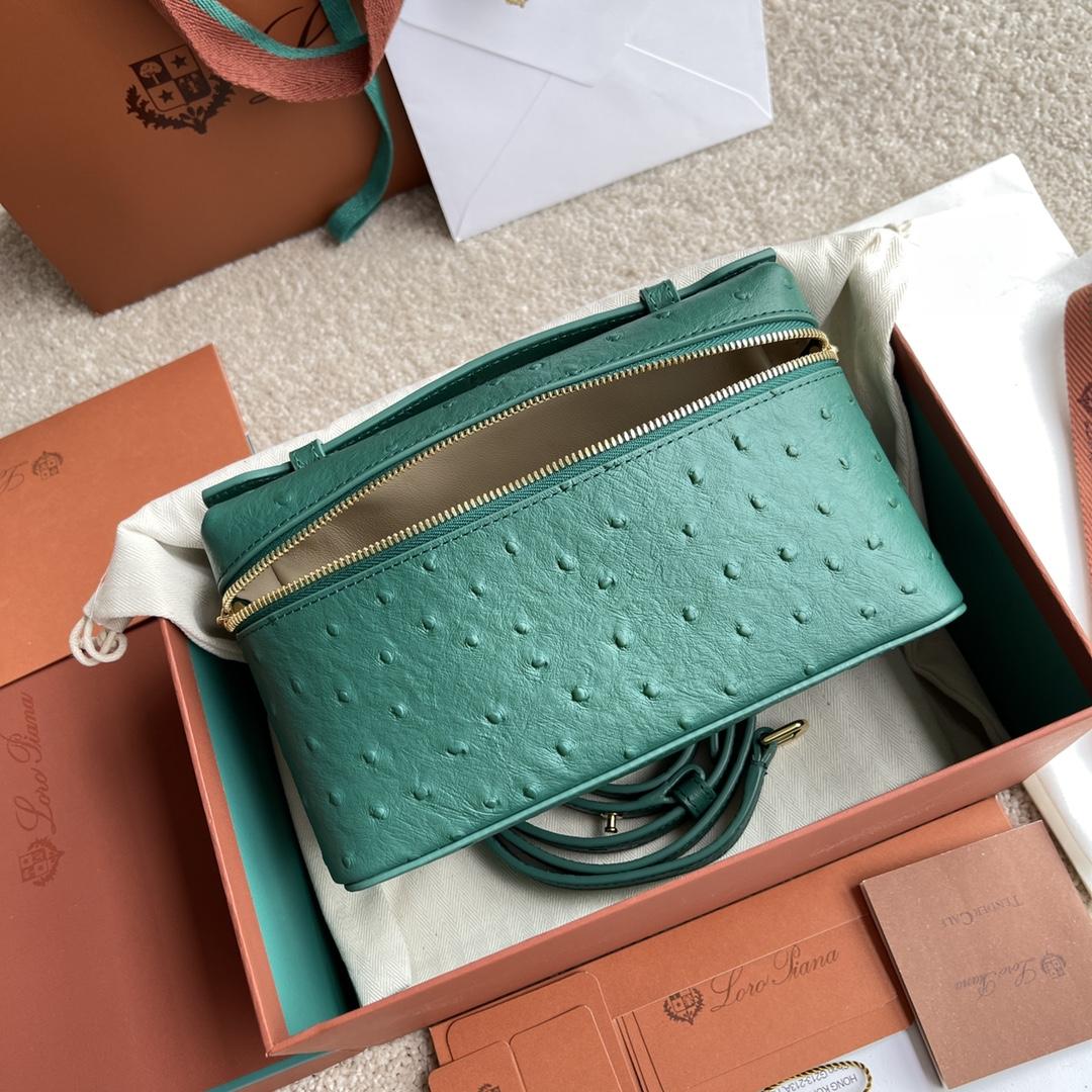 Loro Piana Extra Pocket L19 Ostrich Leather Pouch    (11-19-6.5cm) - DopestKickz
