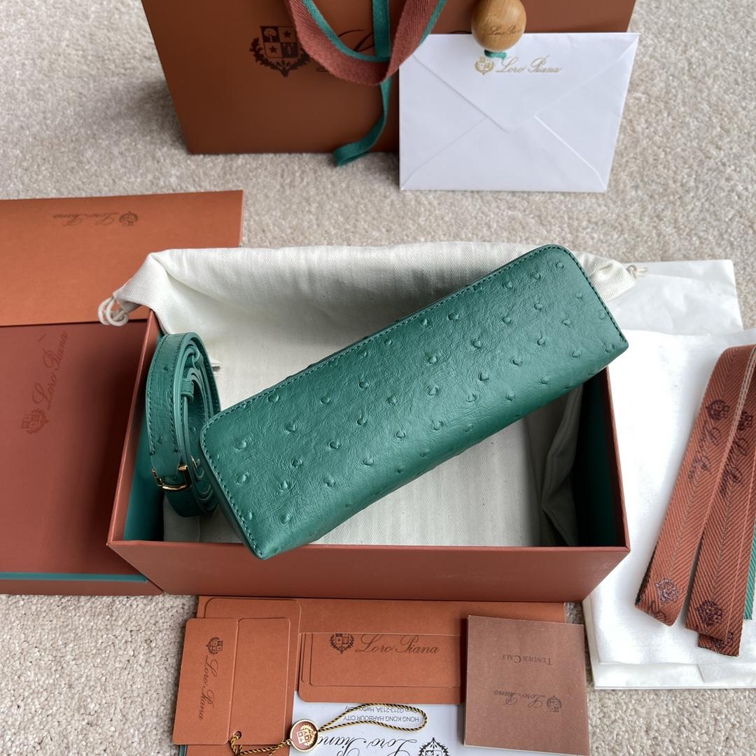 Loro Piana Extra Pocket L19 Ostrich Leather Pouch    (11-19-6.5cm) - DopestKickz