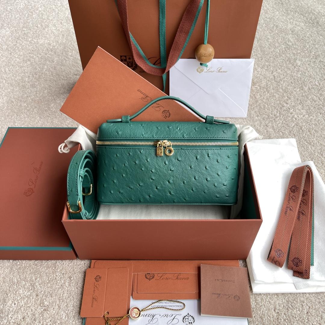 Loro Piana Extra Pocket L19 Ostrich Leather Pouch    (11-19-6.5cm) - DopestKickz