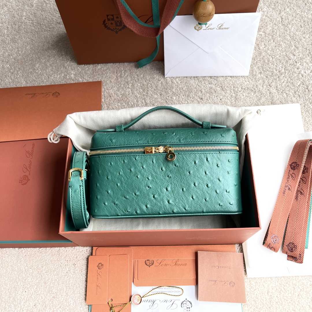 Loro Piana Extra Pocket L19 Ostrich Leather Pouch    (11-19-6.5cm) - DopestKickz