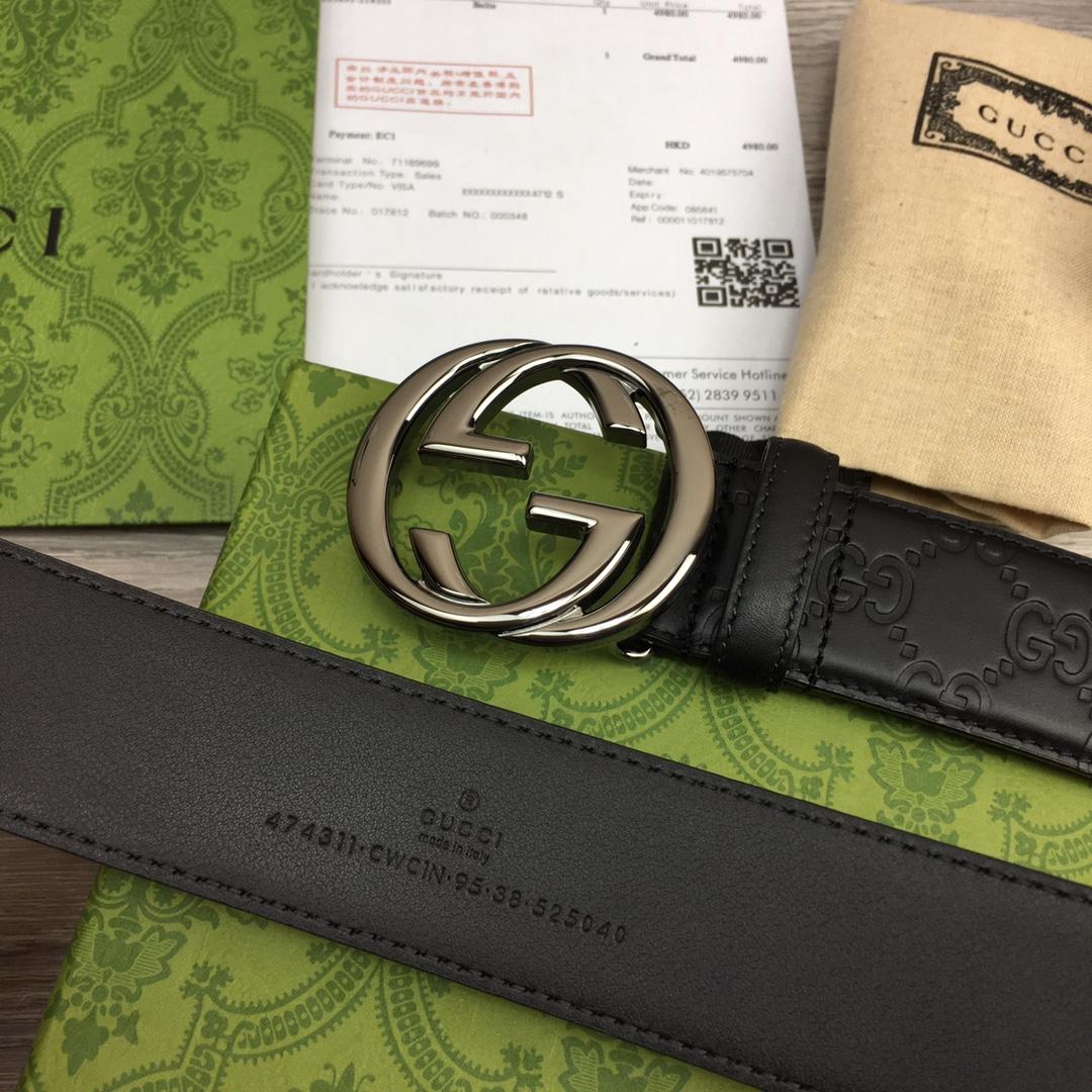 Gucci Leather Belt  40mm - DopestKickz
