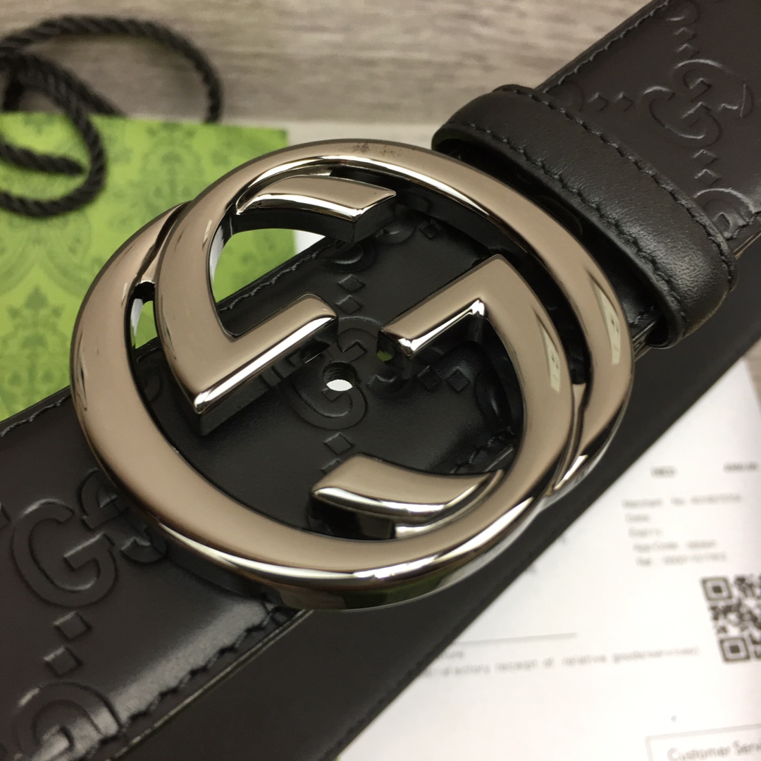 Gucci Leather Belt  40mm - DopestKickz