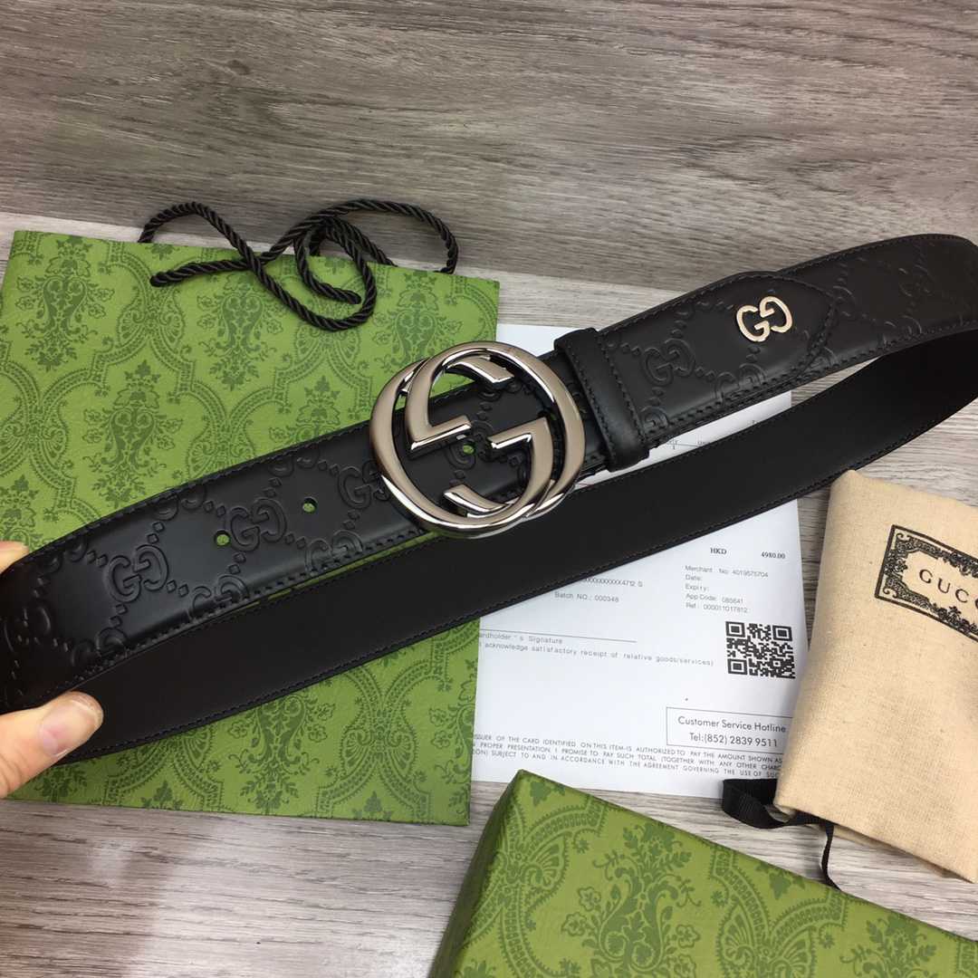 Gucci Leather Belt  40mm - DopestKickz