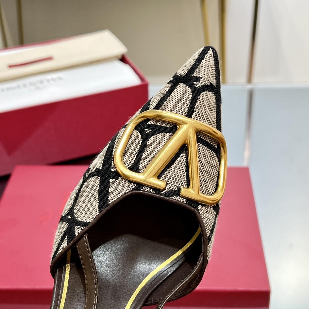 Valenti VLogo Signature Slingback Pump In Toile Iconographe 80mm - DopestKickz