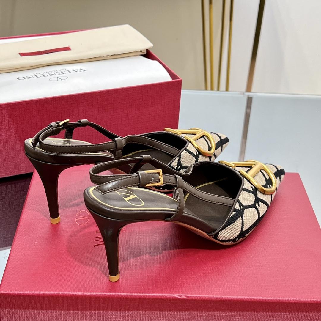 Valenti VLogo Signature Slingback Pump In Toile Iconographe 80mm - DopestKickz