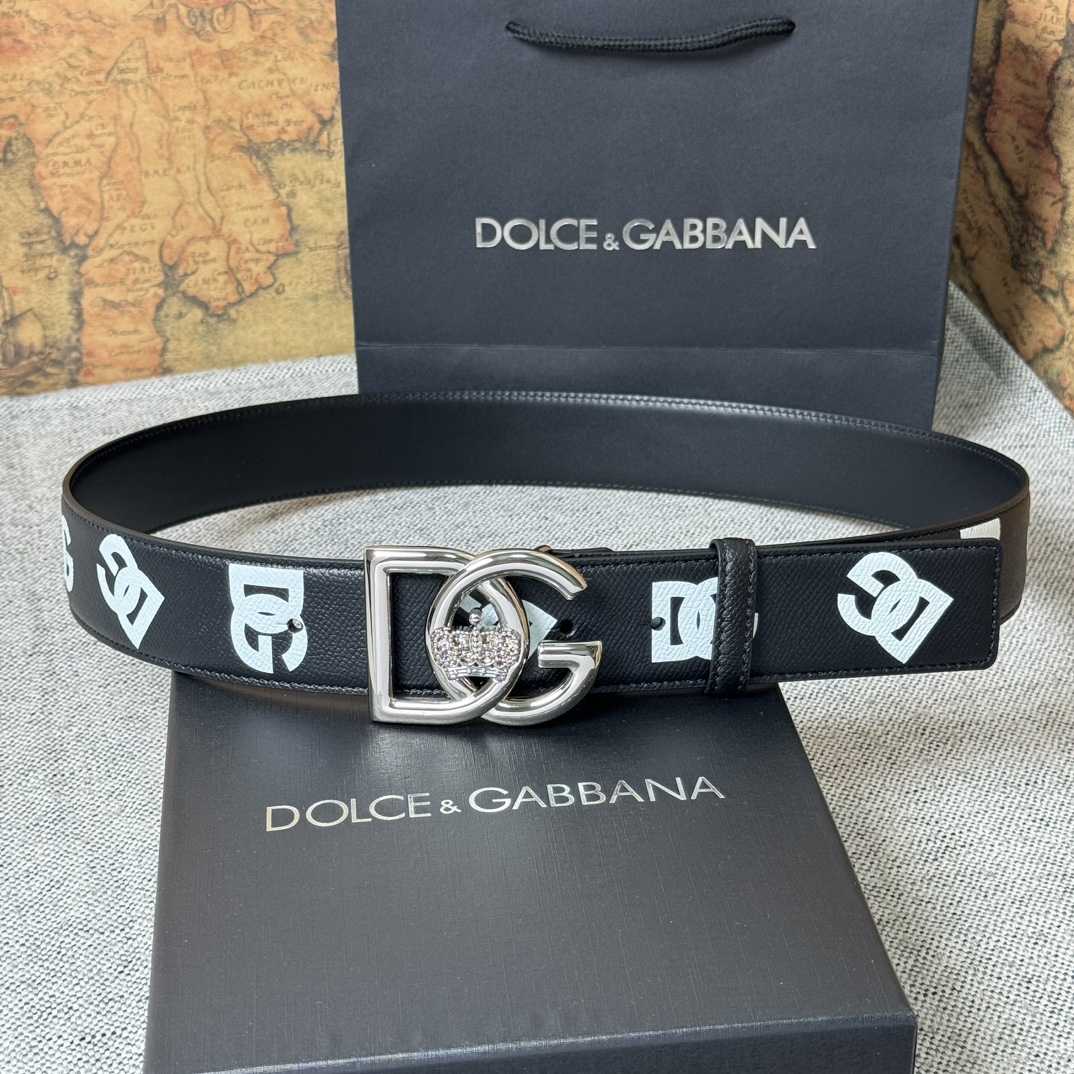 Dolce & Gabbana Logo-Printed Buckled Belt - DopestKickz