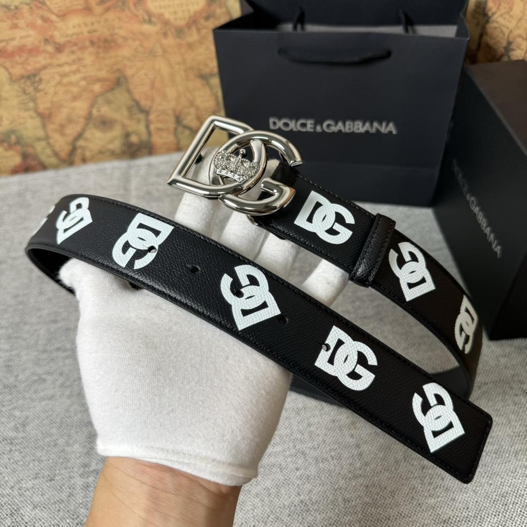 Dolce & Gabbana Logo-Printed Buckled Belt - DopestKickz