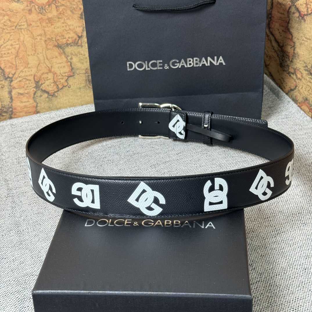 Dolce & Gabbana Logo-Printed Buckled Belt - DopestKickz