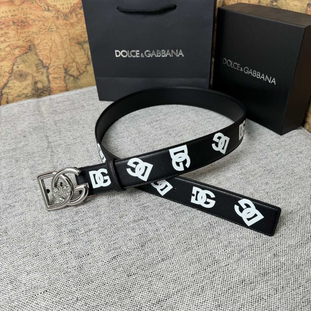 Dolce & Gabbana Logo-Printed Buckled Belt - DopestKickz