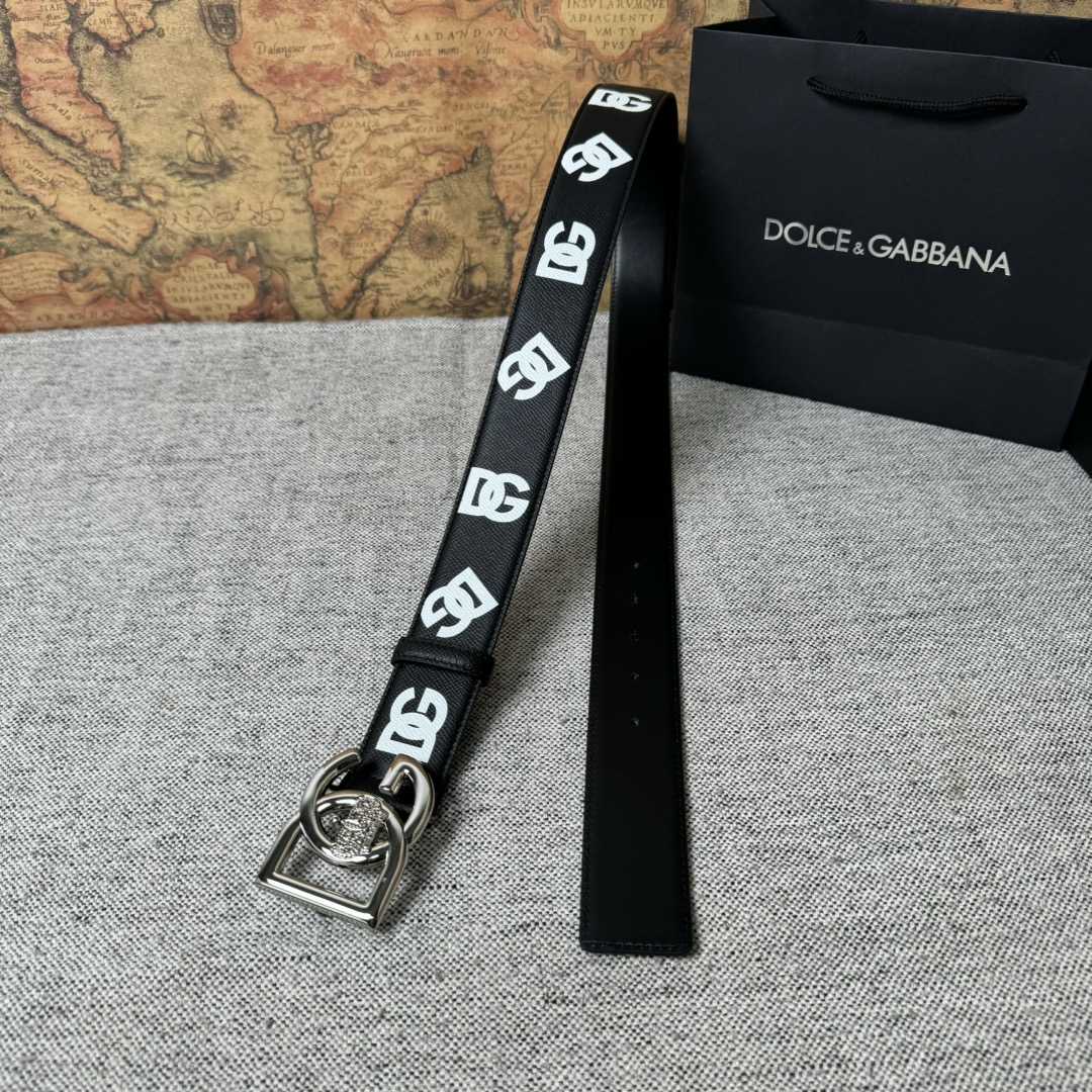 Dolce & Gabbana Logo-Printed Buckled Belt - DopestKickz