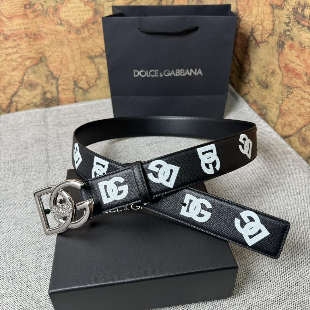 Dolce & Gabbana Logo-Printed Buckled Belt - DopestKickz