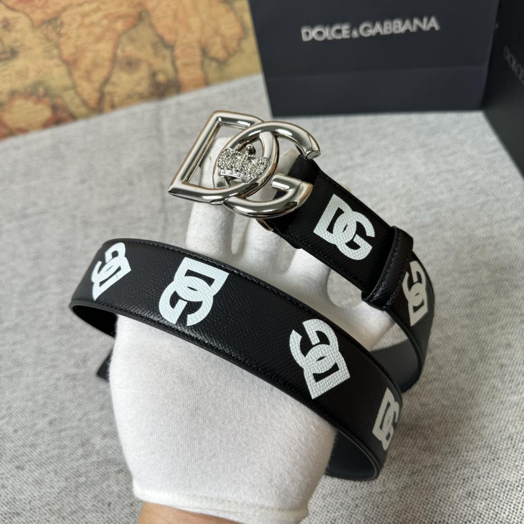 Dolce & Gabbana Logo-Printed Buckled Belt - DopestKickz