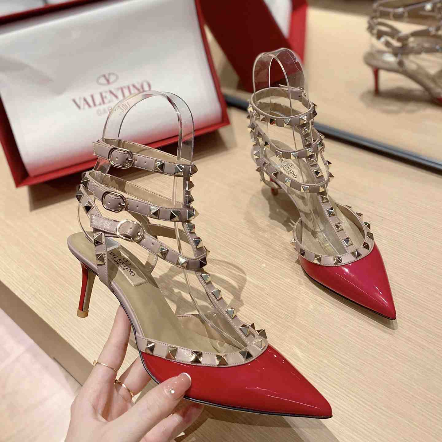 Valenti Garavani Rockstud 65mm Caged Pumps - DopestKickz