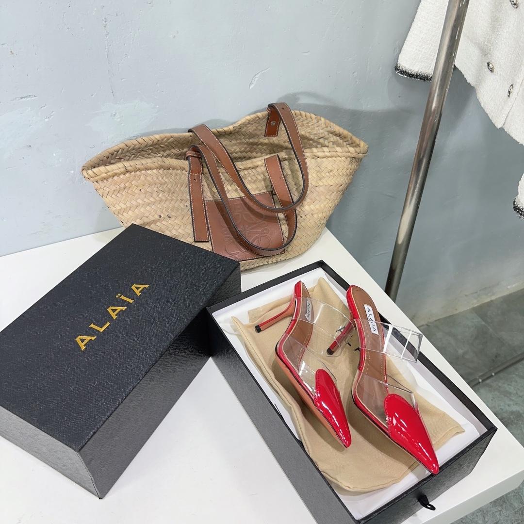 Alaïa Heart Mules in Red  - DopestKickz