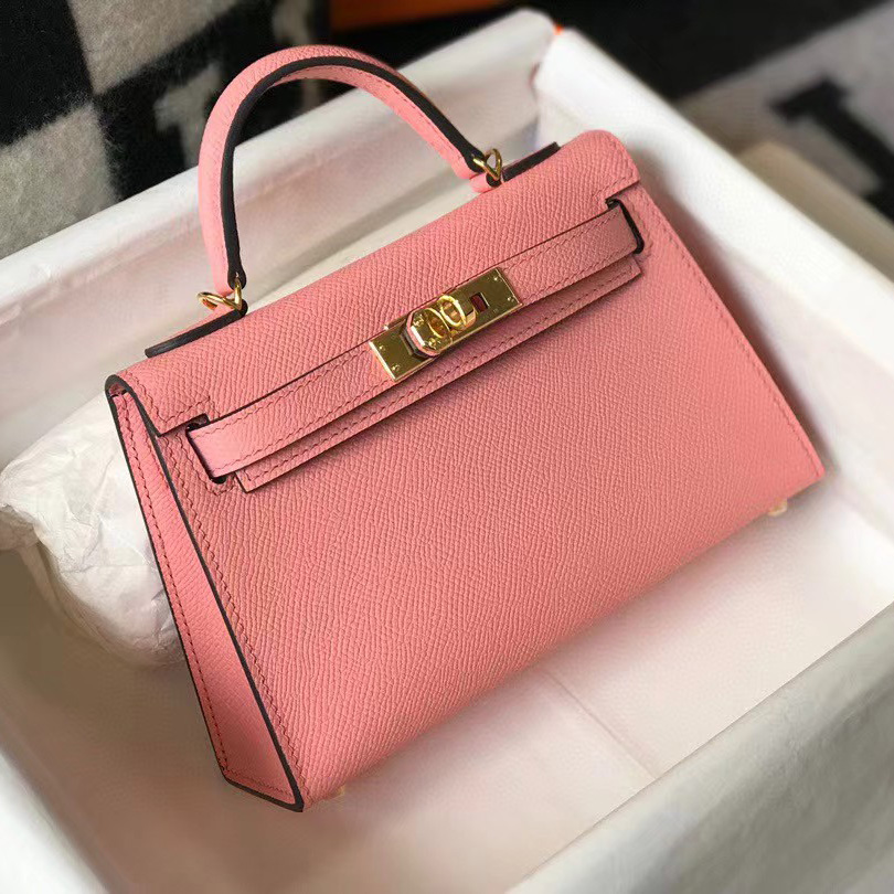 Hermes HM Kelly Mini 20 pink Epsom Gold Hardware （19-13-6.5cm） - DopestKickz