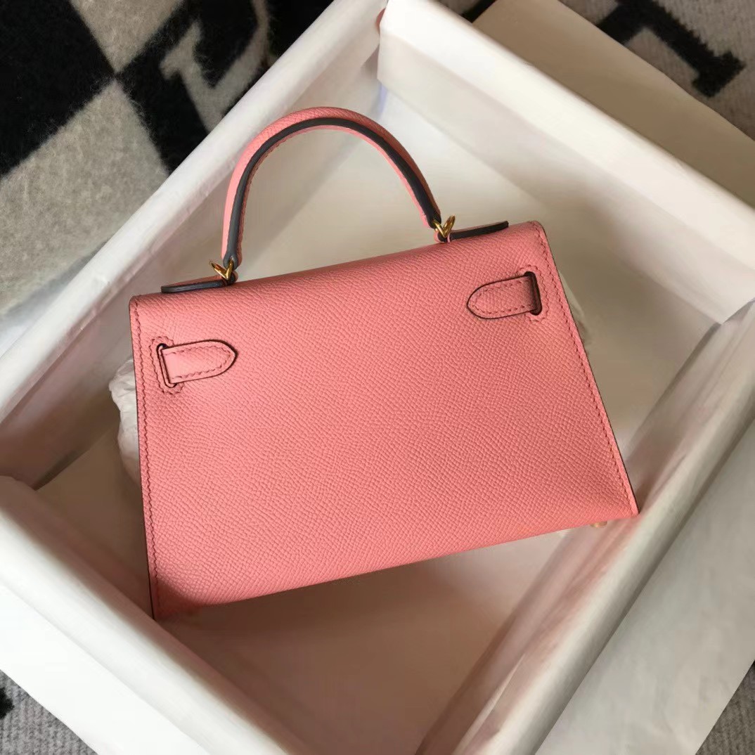 Hermes HM Kelly Mini 20 pink Epsom Gold Hardware （19-13-6.5cm） - DopestKickz