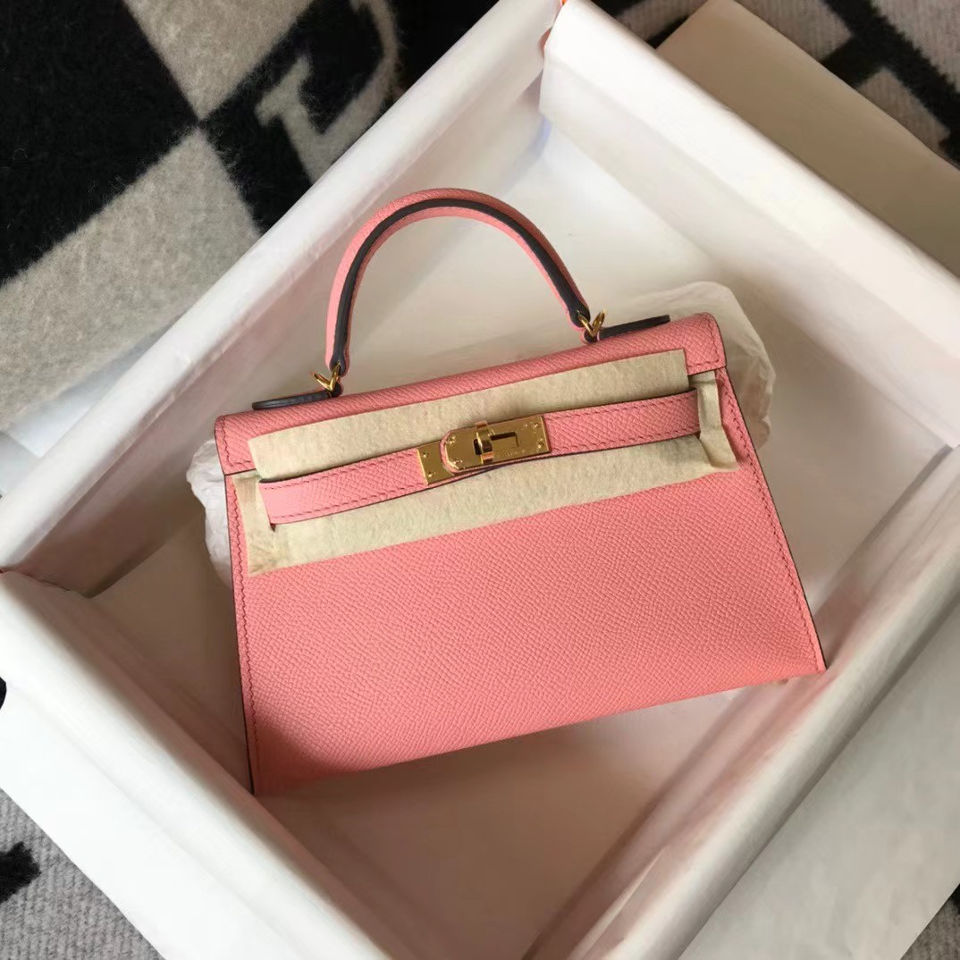 Hermes HM Kelly Mini 20 pink Epsom Gold Hardware （19-13-6.5cm） - DopestKickz