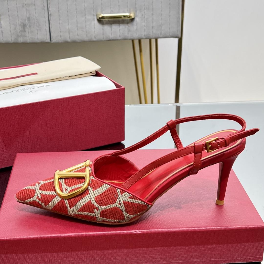 Valenti VLogo Signature Slingback Pump In Toile Iconographe 80mm - DopestKickz