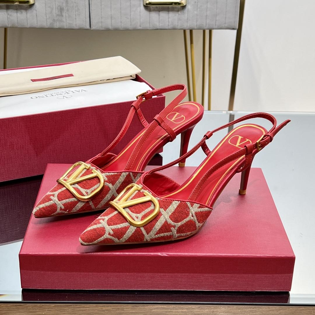Valenti VLogo Signature Slingback Pump In Toile Iconographe 80mm - DopestKickz