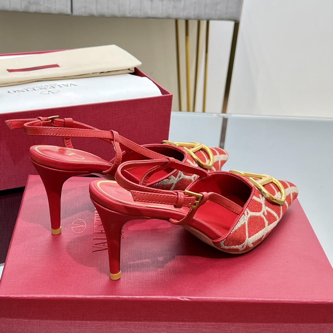 Valenti VLogo Signature Slingback Pump In Toile Iconographe 80mm - DopestKickz
