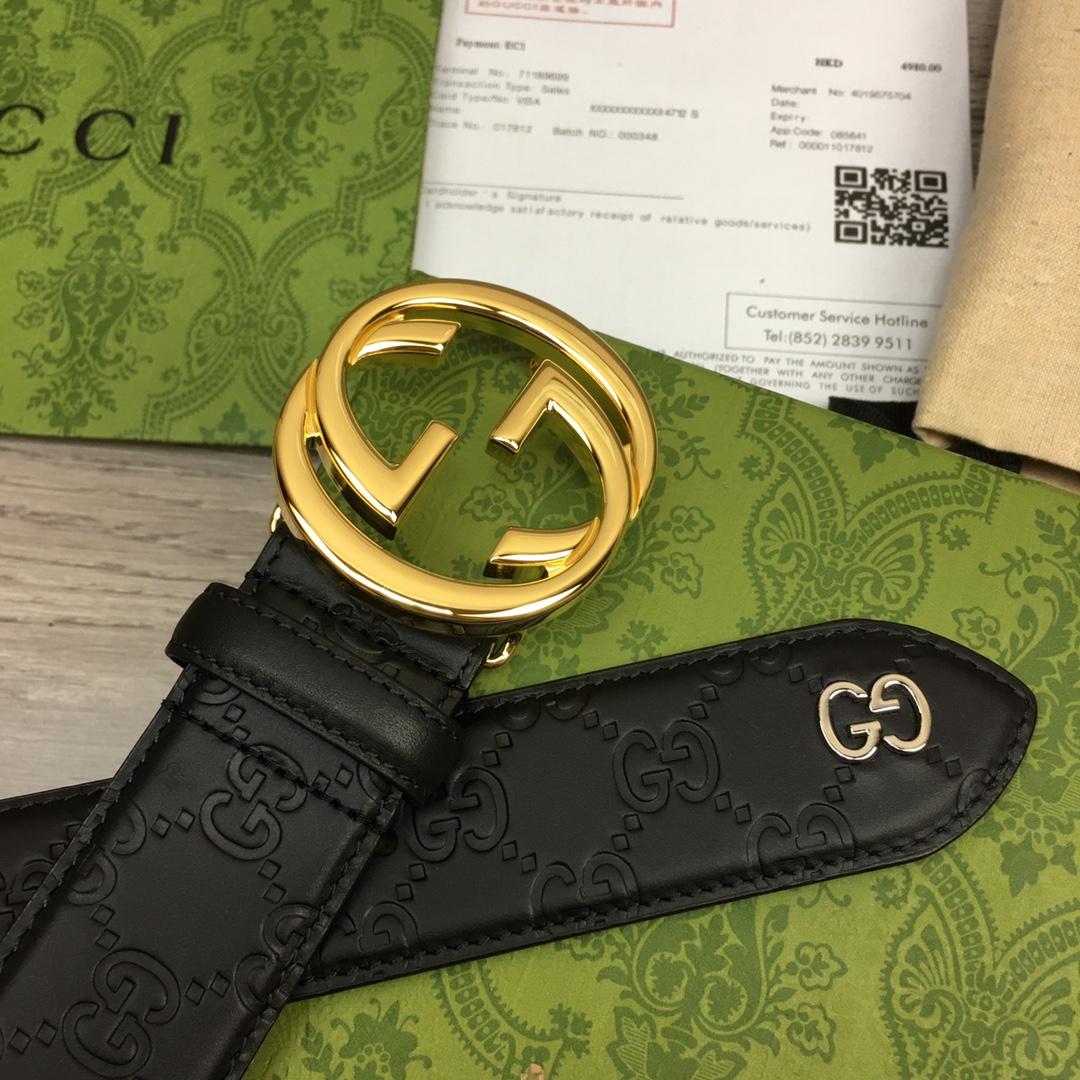 Gucci Leather Belt  40mm - DopestKickz