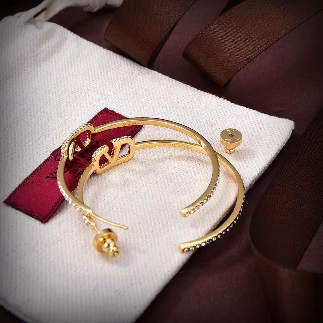 Valenti Garavani VLogo Signature Crystal Hoop Earrings - DopestKickz