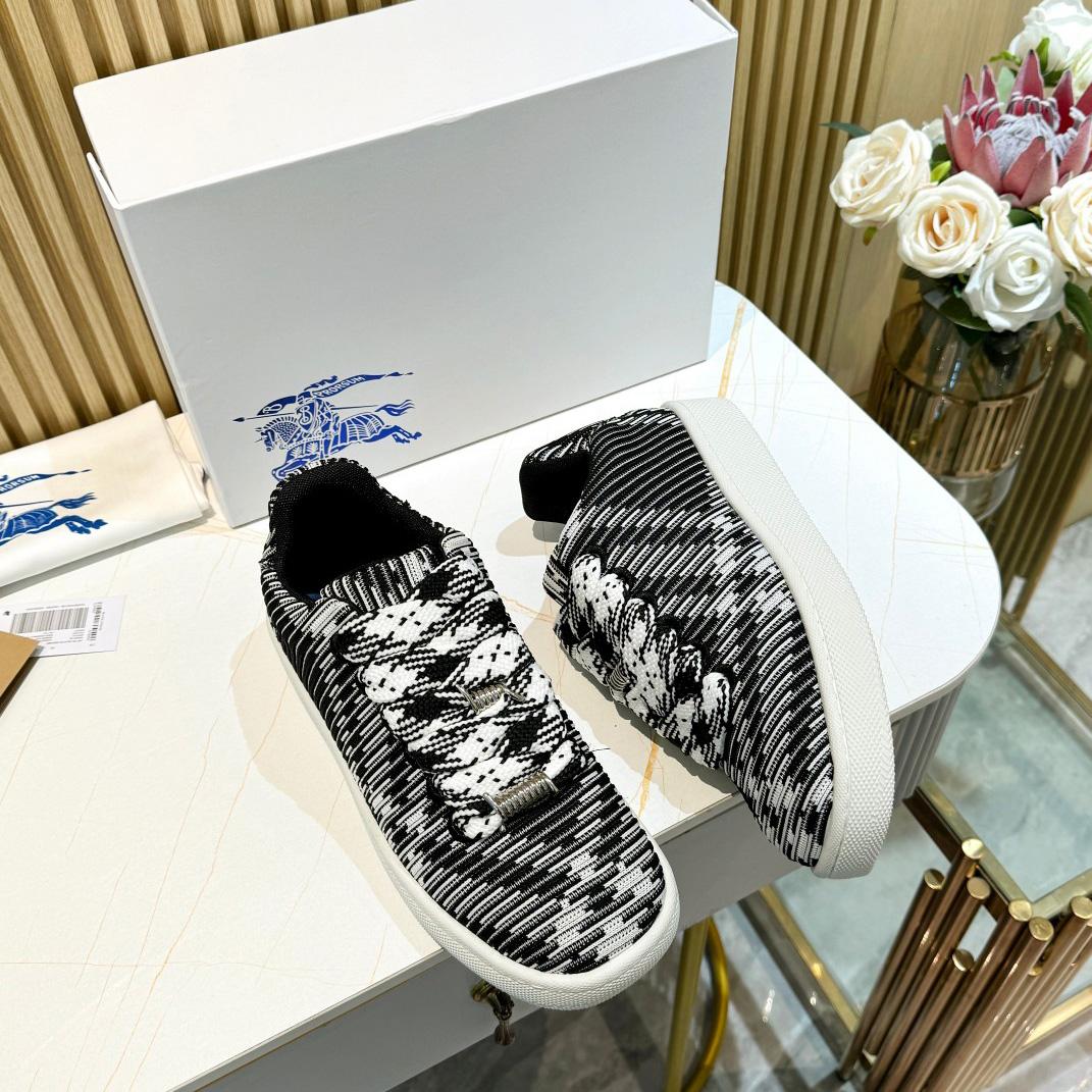 Burberry Check Knit Box Sneakers - DopestKickz